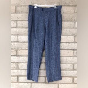 Men's Bachrach Blue Linen Pants Size 36R